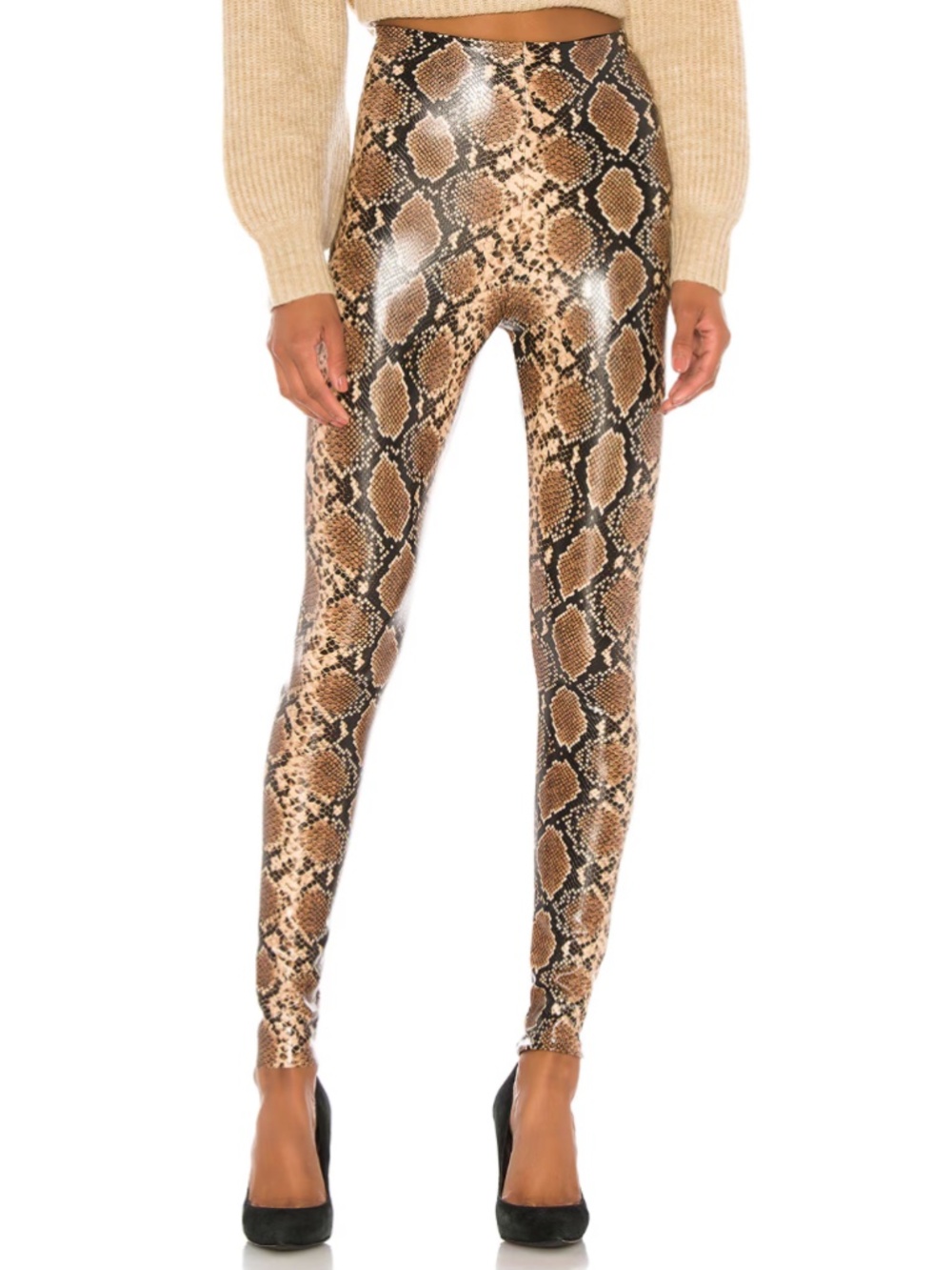 Commando Faux Leather Animal Print Leggings in Snake
